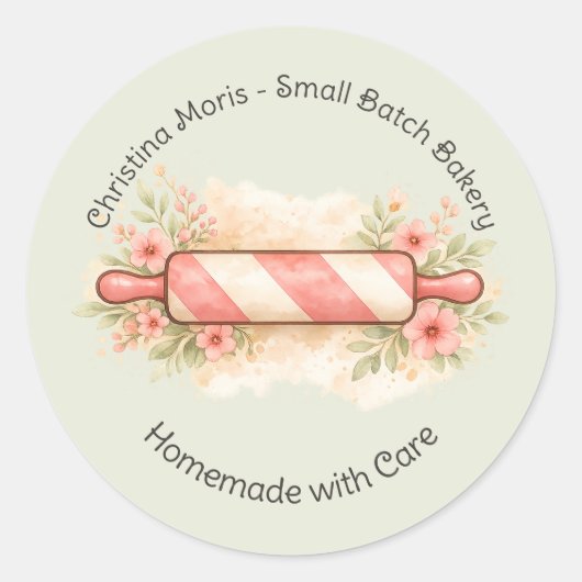 Aangepaste Kleine Batch Bakkerij Bedankt Sticker (Voorkant)
