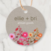 Aangepaste kleine bedrijven Boho Floral Hang Label (Voorkant)