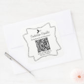 Aangepaste kleine bedrijven leveren QR-codetabel Vierkante Sticker (Envelop)
