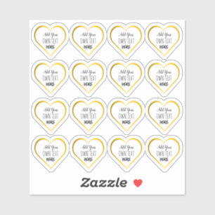 Aangepaste kleine doorzichtige gouden hartstickers sticker