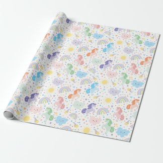 Aangepaste kleine eenhoorns inpakpapier