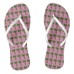 Aangepaste kleine kokosnoot handpalm roze teenslippers