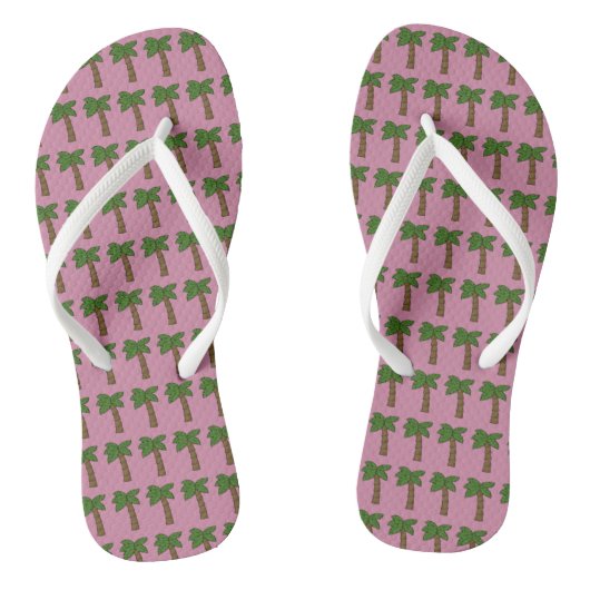 Aangepaste kleine kokosnoot handpalm roze teenslippers (Voetbed)