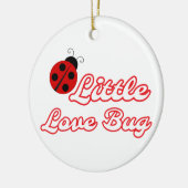 Aangepaste kleine liefdesbug-boomstructuur keramisch ornament (Links)