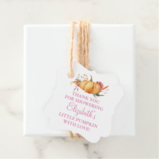 Aangepaste Kleine Pompoen Meisje Baby Shower Bedankjes Labels