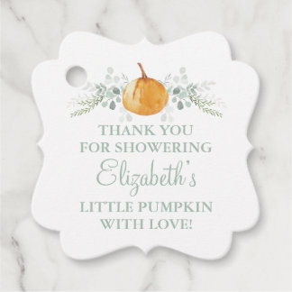 Aangepaste Kleine Pompoen Neutrale Baby Shower Bedankjes Labels