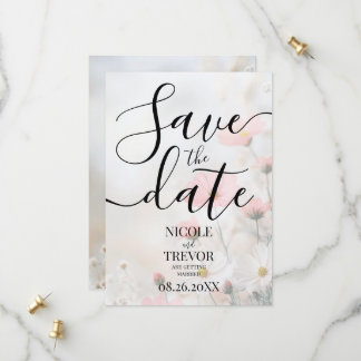 Aangepaste Kleine Zachte Rode Bloemen Bruiloft Save The Date