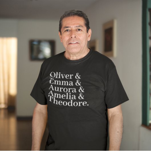 Aangepaste kleinkind naamlijst met Ampersand Dark T-shirt