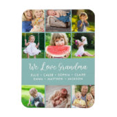 Aangepaste kleinkinderen Namen 9 Foto Collage Magneet (Verticaal)