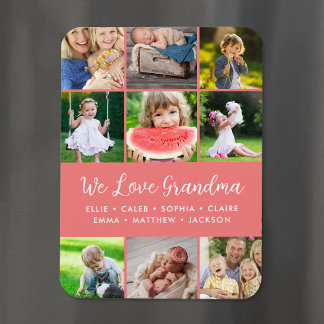 Aangepaste kleinkinderen Namen 9 Foto Collage Magneet