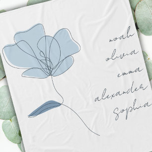 Aangepaste kleinkinderen Namen Minimal Floral Scri Fleece Deken