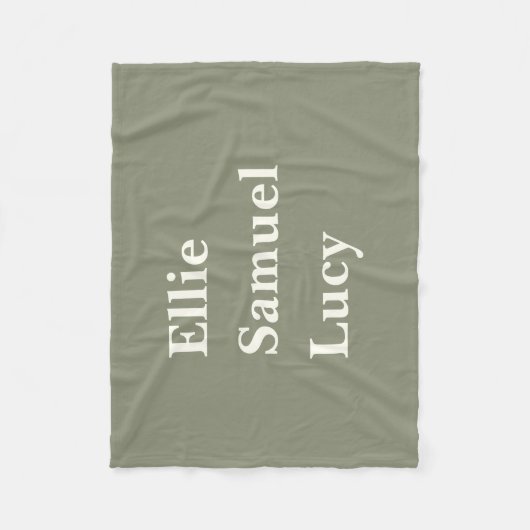 Aangepaste kleinkinderen namen stijlvol rustiek fleece deken (Voorkant)