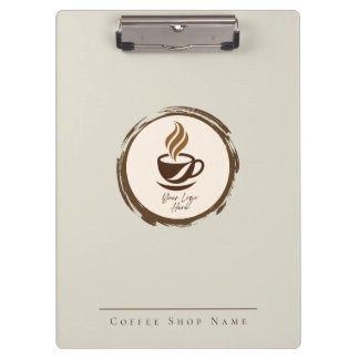 Aangepaste klembord voor koffiezaak met logo en na