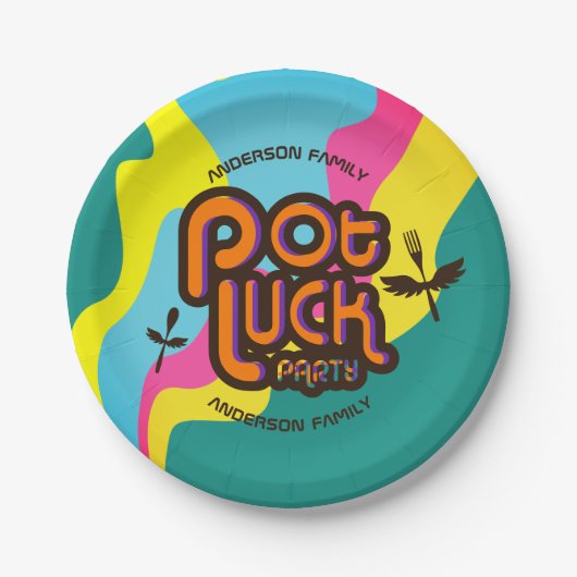 Aangepaste kleur, aangepast pakje geluk voedselfee papieren bordje (Voorkant)