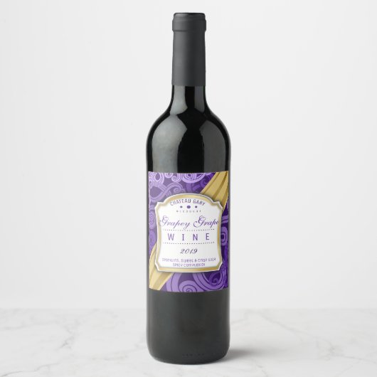 Aangepaste kleur abstracte vruchten struik cider a wijn etiket (Voorkant)