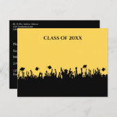 Aangepaste kleur Afstuderen klasse van gele elegan Uitnodiging Briefkaart (Voorkant / Achterkant)