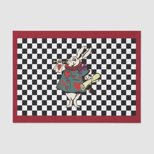Aangepaste kleur Alice in Wonderland White Rabbit  Tissuepapier (Voorkant)