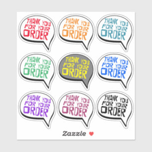 Aangepaste kleur Bedankt voor je bestelling Sticker