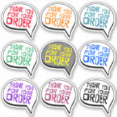 Aangepaste kleur Bedankt voor je bestelling Sticker (Voorkant)