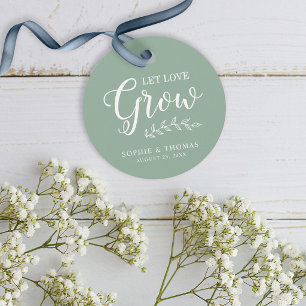 Aangepaste Kleur Bladeren Huwelijk Laat Liefde Gro Bedankjes Labels