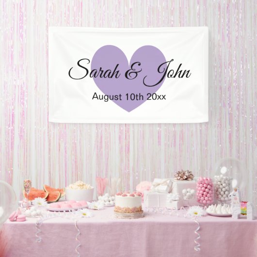 Aangepaste kleur bruiloft banner met hart (Feest)