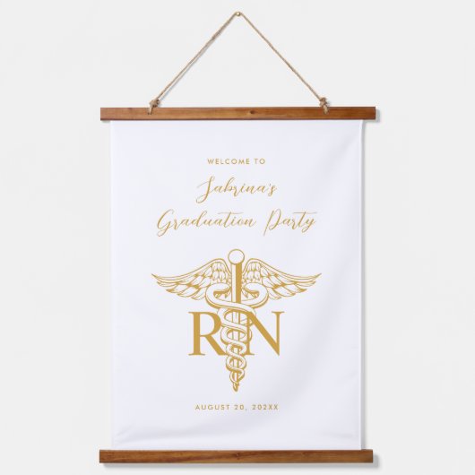 Aangepaste kleur BSN RN Verloop Partij teken Hangend Wandkleed (Voorkant)