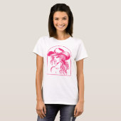 Aangepaste Kleur Coquette Cowgirl Line Tekening Sh T-shirt (Voorkant volledig)