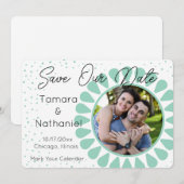 Aangepaste Kleur Daisy Fotolijst Save Our Date Kaa Kaart (Voorkant / Achterkant)