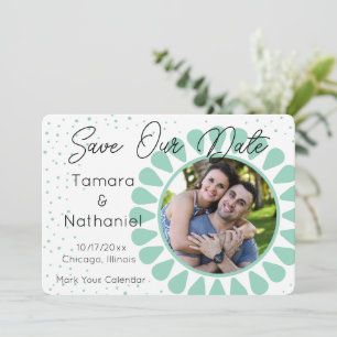 Aangepaste Kleur Daisy Fotolijst Save Our Date Kaa Kaart