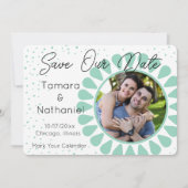 Aangepaste Kleur Daisy Fotolijst Save Our Date Kaa Kaart (Voorkant)