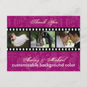 Aangepaste kleur/damask foto's bedankkaartjes briefkaart