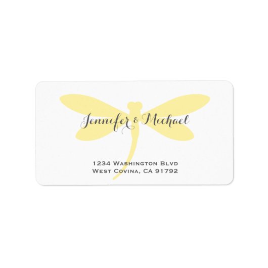 Aangepaste kleur Dragonfly-adreslabel Sjabloon Etiket (Voorkant)