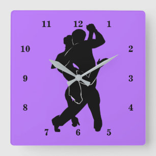 Aangepaste kleur en lettertype - Tanngo Dancers Si Vierkante Klok