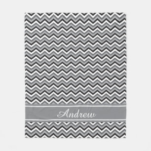 Aangepaste kleur en naam Vier tint Chevron-patroon Fleece Deken