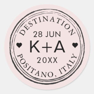 Aangepaste kleur en tekst Luchtpoststempel op een  Ronde Sticker