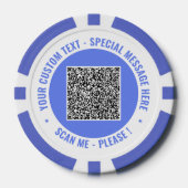 Aangepaste kleur en tekst met uw QR-code pokerchip (Voorkant)