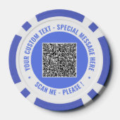Aangepaste kleur en tekst met uw QR-code pokerchip (Achterkant)