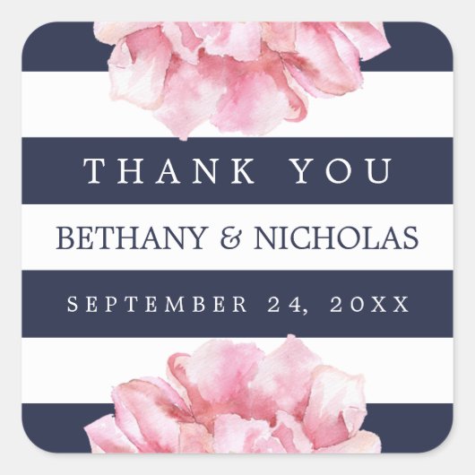 Aangepaste kleur Floral Chic Wedding Favor Sticker (Voorkant)