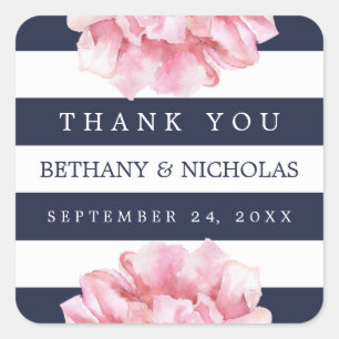 Aangepaste kleur Floral Chic Wedding Favor Sticker