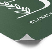 Aangepaste kleur Floral Monogram Letter B Naam Neu Poster (Hoek)