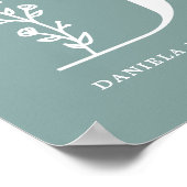 Aangepaste kleur Floral Monogram Letter D Name Nur Poster (Hoek)