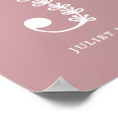 Aangepaste kleur Floral Monogram Letter J Name Nur Poster (Hoek)