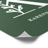 Aangepaste kleur Floral Monogram Letter K Naam Nur Poster (Hoek)