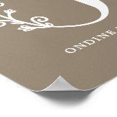 Aangepaste kleur Floral Monogram Letter o Name Nur Poster (Hoek)