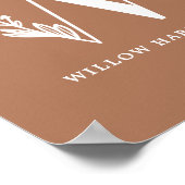 Aangepaste kleur Floral Monogram Letter W Name Nur Poster (Hoek)