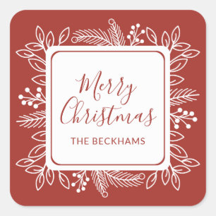 Aangepaste kleur Foliage Lijst Rood verbrand Vierkante Sticker