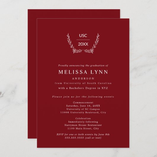 Aangepaste kleur fotoviering + afstuderen kaart (Voorkant / Achterkant)