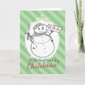 Aangepaste kleur Franse banketbakker sneeuwpop koe Feestdagen Kaart (Voorkant)
