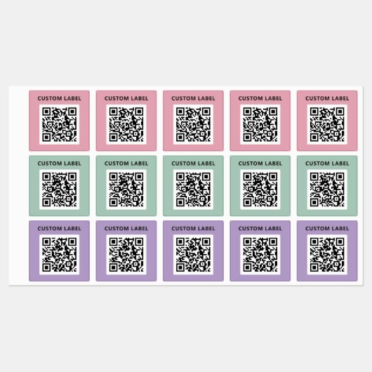 Aangepaste kleur gecodeerde organisatie QR code St Labels (Vel)