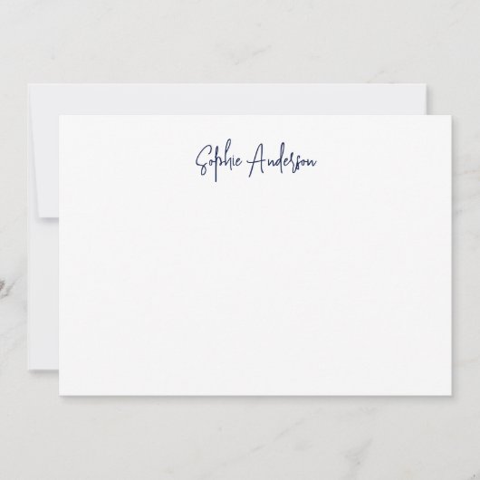 Aangepaste kleur gepersonaliseerd modern script mi notitiekaartje (Voorkant)